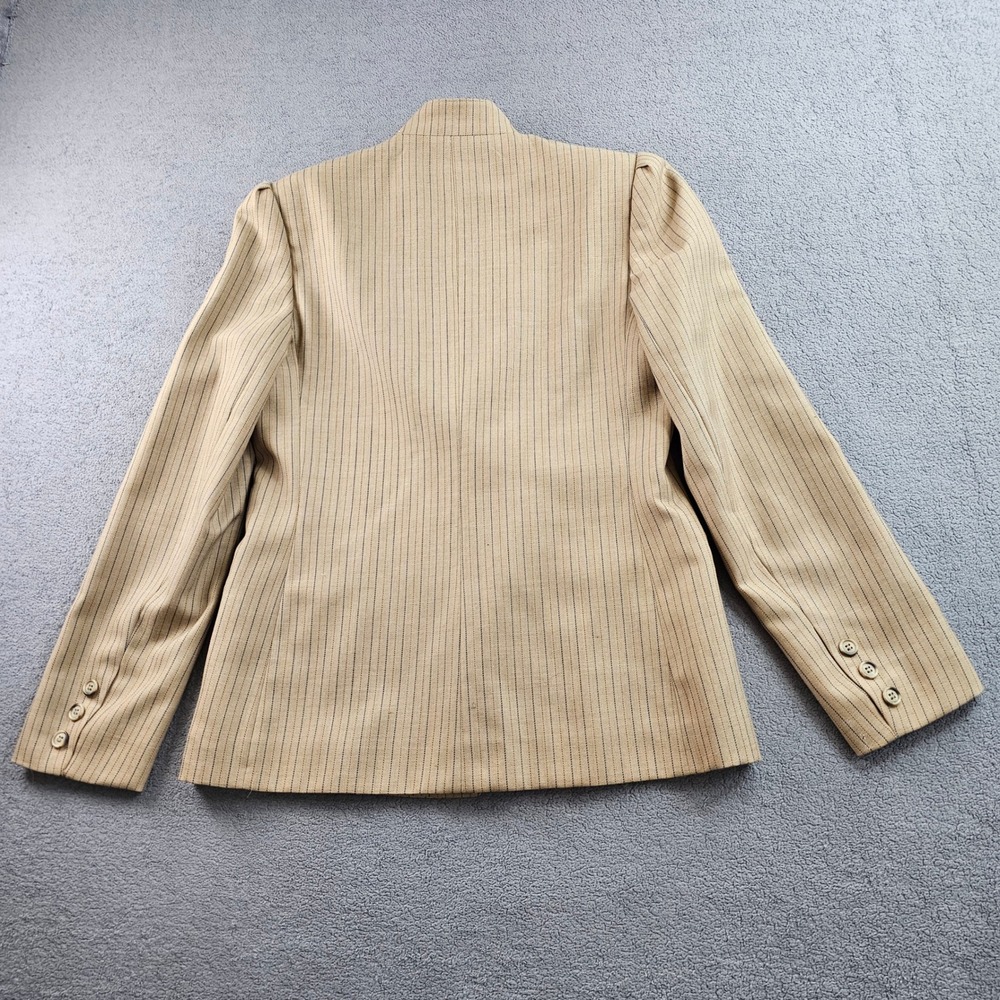 Daniel for Spellbound Blazer Jacket Women's 6 Brown Pinstripe Lined òNotch Lapel - Picture 2 of 11